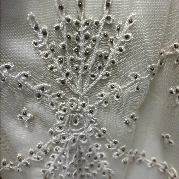 Newport News Cream Vintage-look Dress with Floral Embroidery - Picture 4 of 9